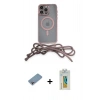 MARSİLYAN™- iPhone 12 Pro Max Kılıf Eksen Özel Seri - Siyah Polymer Nano Ekran Koruyucu + Gökkuşağı Shine Kamera Lens Koruma Cam