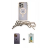MARSİLYAN™- iPhone 12 Pro Max Kılıf Eksen Özel Seri - Siyah Polymer Nano Ekran Koruyucu + Sarı Neon Fosforlu Kamera Lens