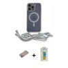 MARSİLYAN™- iPhone 12 Pro Max Kılıf Eksen Özel Seri - Siyah Polymer Nano Ekran Koruyucu + Shine Kamera Lens Koruma Cam - SABE