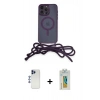 MARSİLYAN™- iPhone 12 Pro Max Kılıf Eksen Özel Seri - Siyah Polymer Nano Ekran Koruyucu + Shine Kamera Lens - LT