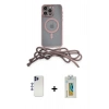 MARSİLYAN™- iPhone 12 Pro Max Kılıf Eksen Özel Seri - Siyah Polymer Nano Ekran Koruyucu + Shine Kamera Lens - LT