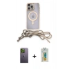 MARSİLYAN™- iPhone 12 Pro Max Kılıf Eksen Özel Seri - Siyah Polymer Nano Ekran Koruyucu + Neon Fosforlu Kamera Lens - YL