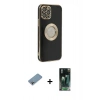 MARSİLYAN™- iPhone 12 Pro Max Kılıf İz Form Serisi - Şeffaf 360 Full Body Arka Koruyucu + Shine Kamera Lens Koruma Cam - GI