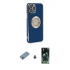 MARSİLYAN™- iPhone 12 Pro Max Kılıf İz Form Serisi - Şeffaf 360 Full Body Arka Koruyucu + Shine Kamera Lens Koruma Cam - GI