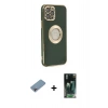 MARSİLYAN™- iPhone 12 Pro Max Kılıf İz Form Serisi - Şeffaf 360 Full Body Arka Koruyucu + Shine Kamera Lens Koruma Cam - GI