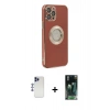 MARSİLYAN™- iPhone 12 Pro Max Kılıf İz Form Serisi - Şeffaf 360 Full Body Arka Koruyucu + Shine Kamera Lens - LT