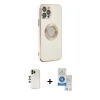 MARSİLYAN™- iPhone 12 Pro Max Kılıf İz Form Serisi - Şeffaf Royal Nano Ekran Koruyucu + Shine Kamera Lens - GD