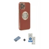 MARSİLYAN™- iPhone 12 Pro Max Kılıf İz Form Serisi - Şeffaf Royal Nano Ekran Koruyucu + Shine Kamera Lens Koruma Cam - GS