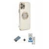MARSİLYAN™- iPhone 12 Pro Max Kılıf İz Form Serisi - Şeffaf Royal Nano Ekran Koruyucu + Shine Kamera Lens Koruma Cam - SH