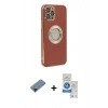 MARSİLYAN™- iPhone 12 Pro Max Kılıf İz Form Serisi - Şeffaf Royal Nano Ekran Koruyucu + Shine Kamera Lens Koruma Cam - SH