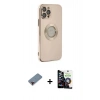 MARSİLYAN™- iPhone 12 Pro Max Kılıf İz Form Serisi - Şeffaf Temperli Cam Ekran Koruyucu + Metal Kamera Lens Koruma Cam - KI