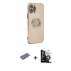 MARSİLYAN™- iPhone 12 Pro Max Kılıf İz Form Serisi - Şeffaf Temperli Cam Ekran Koruyucu + Renkli Kamera Lens Koruma Cam - MI