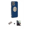 MARSİLYAN™- iPhone 12 Pro Max Kılıf İz Form Serisi - Şeffaf Temperli Cam Ekran Koruyucu + Shine Kamera Lens Koruma Cam - SABE