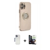 MARSİLYAN™- iPhone 12 Pro Max Kılıf İz Form Serisi - Şeffaf Temperli Cam Ekran Koruyucu + Shine Kamera Lens - LT