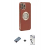 MARSİLYAN™- iPhone 12 Pro Max Kılıf İz Form Serisi - Şeffaf Uv Polymer Nano Ekran Koruyucu + Metal Kamera Lens Koruma Cam - KI