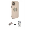 MARSİLYAN™- iPhone 12 Pro Max Kılıf İz Form Serisi - Şeffaf Uv Polymer Nano Ekran Koruyucu + Shine Kamera Lens Koruma Cam - SABE
