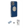 MARSİLYAN™- iPhone 12 Pro Max Kılıf İz Form Serisi - Şeffaf Uv Polymer Nano Ekran Koruyucu + Shine Kamera Lens Koruma Cam - MI