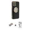 MARSİLYAN™- iPhone 12 Pro Max Kılıf İz Form Serisi - Şeffaf Uv Polymer Nano Ekran Koruyucu + Shine Kamera Lens Koruma Cam - SABE