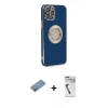 MARSİLYAN™- iPhone 12 Pro Max Kılıf İz Form Serisi - Şeffaf Uv Polymer Nano Ekran Koruyucu + Shine Kamera Lens Koruma Cam - GS