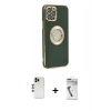 MARSİLYAN™- iPhone 12 Pro Max Kılıf İz Form Serisi - Şeffaf Uv Polymer Nano Ekran Koruyucu + Shine Kamera Lens - GD