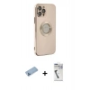 MARSİLYAN™- iPhone 12 Pro Max Kılıf İz Form Serisi - Şeffaf Uv Polymer Nano Ekran Koruyucu + Shine Kamera Lens Koruma Cam - MI