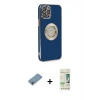 MARSİLYAN™- iPhone 12 Pro Max Kılıf İz Form Serisi - Siyah 20D Premium Cam Ekran Koruyucu + Shine Kamera Lens Koruma Cam - GI