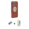 MARSİLYAN™- iPhone 12 Pro Max Kılıf İz Form Serisi - Siyah 20D Premium Cam Ekran Koruyucu + Shine Kamera Lens Koruma Cam - PE