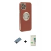 MARSİLYAN™- iPhone 12 Pro Max Kılıf İz Form Serisi - Siyah 20D Premium Cam Ekran Koruyucu + Shine Kamera Lens Koruma Cam - SH