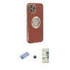 MARSİLYAN™- iPhone 12 Pro Max Kılıf İz Form Serisi - Siyah 20D Premium Cam Ekran Koruyucu + Shine Kamera Lens Koruma Cam - MI