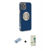 MARSİLYAN™- iPhone 12 Pro Max Kılıf İz Form Serisi - Siyah 20D Premium Cam Ekran Koruyucu + Shine Kamera Lens Koruma Cam - MI