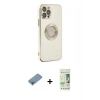 MARSİLYAN™- iPhone 12 Pro Max Kılıf İz Form Serisi - Siyah 20D Premium Cam Ekran Koruyucu + Shine Kamera Lens Koruma Cam - GI