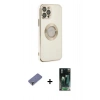 MARSİLYAN™- iPhone 12 Pro Max Kılıf İz Form Serisi - Siyah 360 Mat Full Body Arka Koruyucu + Metal Kamera Lens Koruma Cam - GD