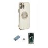 MARSİLYAN™- iPhone 12 Pro Max Kılıf İz Form Serisi - Siyah 360 Mat Full Body Arka Koruyucu + Shine Kamera Lens Koruma Cam - GI