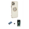 MARSİLYAN™- iPhone 12 Pro Max Kılıf İz Form Serisi - Siyah 360 Mat Full Body Arka Koruyucu + Shine Kamera Lens Koruma Cam - GD