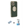 MARSİLYAN™- iPhone 12 Pro Max Kılıf İz Form Serisi - Siyah 5D Eko Cam Ekran Koruyucu + Shine Kamera Lens Koruma Cam - MI