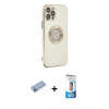 MARSİLYAN™- iPhone 12 Pro Max Kılıf İz Form Serisi - Siyah 5D Eko Cam Ekran Koruyucu + Shine Kamera Lens Koruma Cam - MI