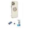 MARSİLYAN™- iPhone 12 Pro Max Kılıf İz Form Serisi - Siyah 5D Eko Cam Ekran Koruyucu + Shine Kamera Lens Koruma Cam - GD