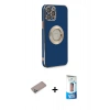 MARSİLYAN™- iPhone 12 Pro Max Kılıf İz Form Serisi - Siyah 5D Eko Cam Ekran Koruyucu + Shine Kamera Lens Koruma Cam - SABE