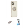 MARSİLYAN™- iPhone 12 Pro Max Kılıf İz Form Serisi - Siyah 5D Eko Cam Ekran Koruyucu + Shine Kamera Lens Koruma Cam - SABE