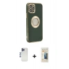 MARSİLYAN™- iPhone 12 Pro Max Kılıf İz Form Serisi - Siyah 6D Mat Seramik Hayalet Nano Ekran Koruyucu + Shine Kamera Lens - LT