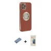 MARSİLYAN™- iPhone 12 Pro Max Kılıf İz Form Serisi - Siyah 6D Mat Seramik Hayalet Nano Ekran Koruyucu + Shine Kamera Lens Koruma Cam - GS