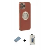 MARSİLYAN™- iPhone 12 Pro Max Kılıf İz Form Serisi - Siyah Bilvis Hayalet Cam Ekran Koruyucu + Shine Kamera Lens Koruma Cam - GI