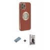 MARSİLYAN™- iPhone 12 Pro Max Kılıf İz Form Serisi - Siyah Bilvis Hayalet Cam Ekran Koruyucu + Shine Kamera Lens Koruma Cam - GS