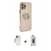 MARSİLYAN™- iPhone 12 Pro Max Kılıf İz Form Serisi - Siyah Bilvis Hayalet Cam Ekran Koruyucu + Shine Kamera Lens - LT