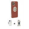 MARSİLYAN™- iPhone 12 Pro Max Kılıf İz Form Serisi - Siyah Bilvis Hayalet Cam Ekran Koruyucu + Shine Kamera Lens - LT