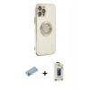 MARSİLYAN™- iPhone 12 Pro Max Kılıf İz Form Serisi - Siyah Bilvis Hayalet Cam Ekran Koruyucu + Shine Kamera Lens Koruma Cam - MI