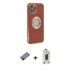 MARSİLYAN™- iPhone 12 Pro Max Kılıf İz Form Serisi - Siyah Bilvis Hayalet Cam Ekran Koruyucu + Metal Kamera Lens Koruma Cam - KI