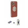 MARSİLYAN™- iPhone 12 Pro Max Kılıf İz Form Serisi - Siyah Bilvis Hayalet Cam Ekran Koruyucu + Renkli Kamera Lens Koruma Cam - YL
