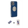 MARSİLYAN™- iPhone 12 Pro Max Kılıf İz Form Serisi - Siyah Joko 5D Cam + Metal Kamera Lens Koruma Cam - GD