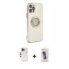 MARSİLYAN™- iPhone 12 Pro Max Kılıf İz Form Serisi - Siyah Joko 5D Cam + Shine Kamera Lens - GD